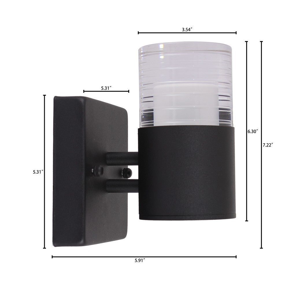 Lighting ANWAR 1 Light LED In/Out Door Wall Sconce 3000K Warm White 7’’ Tall CHL-CH7Q037BK07-LW1