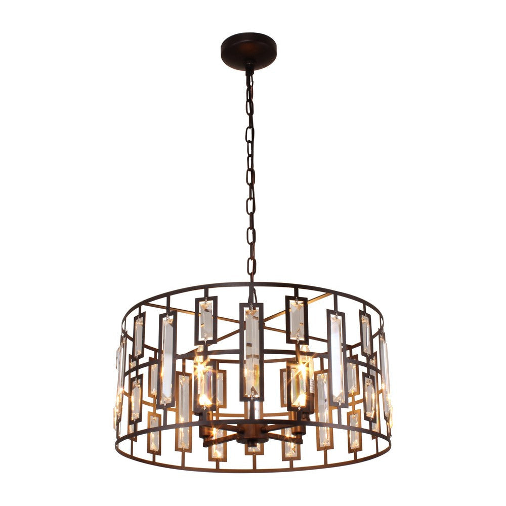 Lighting NAOMI Contemporary 4 Light Rubbed Bronze Ceiling Pendant 20’’ Wide CHL-CH7R038RB20-UP4