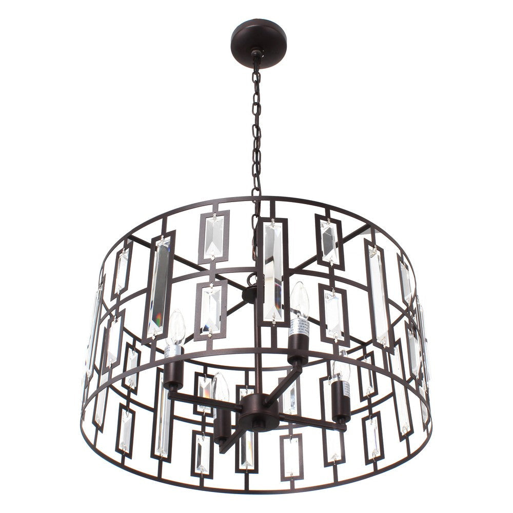 Lighting NAOMI Contemporary 4 Light Rubbed Bronze Ceiling Pendant 20’’ Wide CHL-CH7R038RB20-UP4