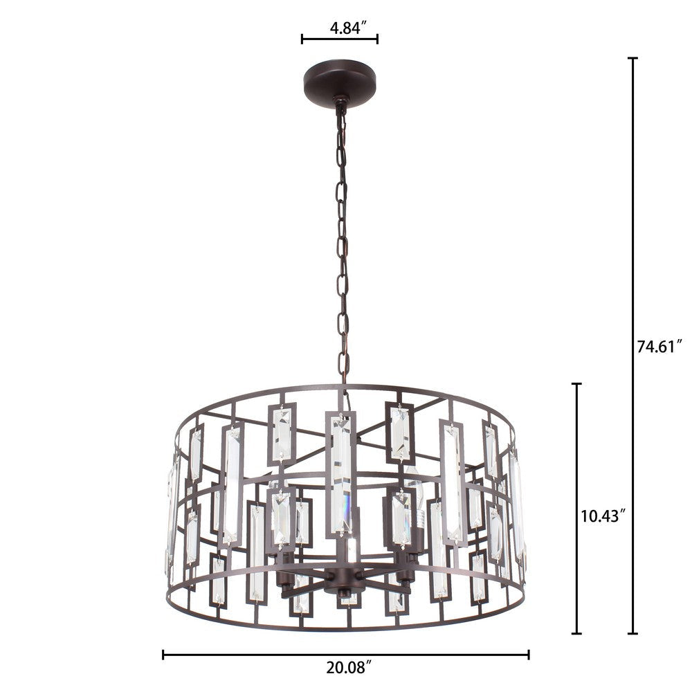 Lighting NAOMI Contemporary 4 Light Rubbed Bronze Ceiling Pendant 20’’ Wide CHL-CH7R038RB20-UP4