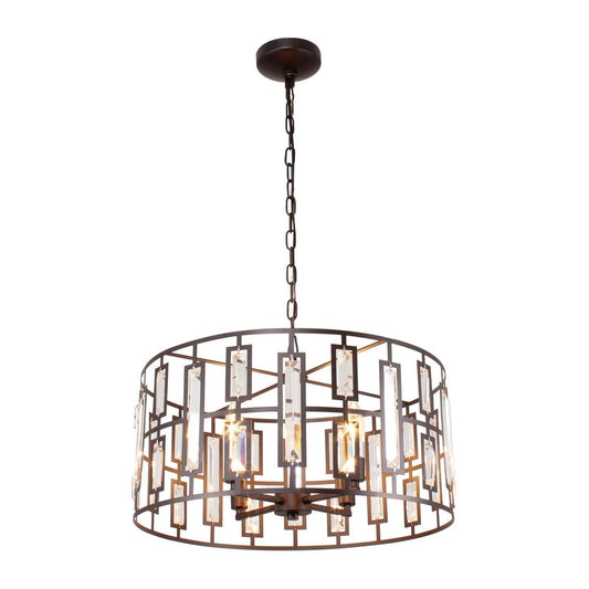 Lighting NAOMI Contemporary 4 Light Rubbed Bronze Ceiling Pendant 20" Wide