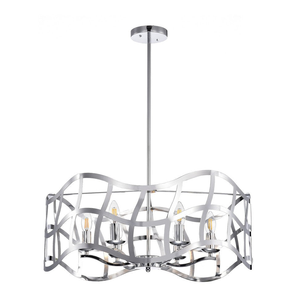 Lighting WILLOW Transitional 6 Light Chrome Ceiling Pendant 25’’ Wide CHL-CH7S022CM25-UP6