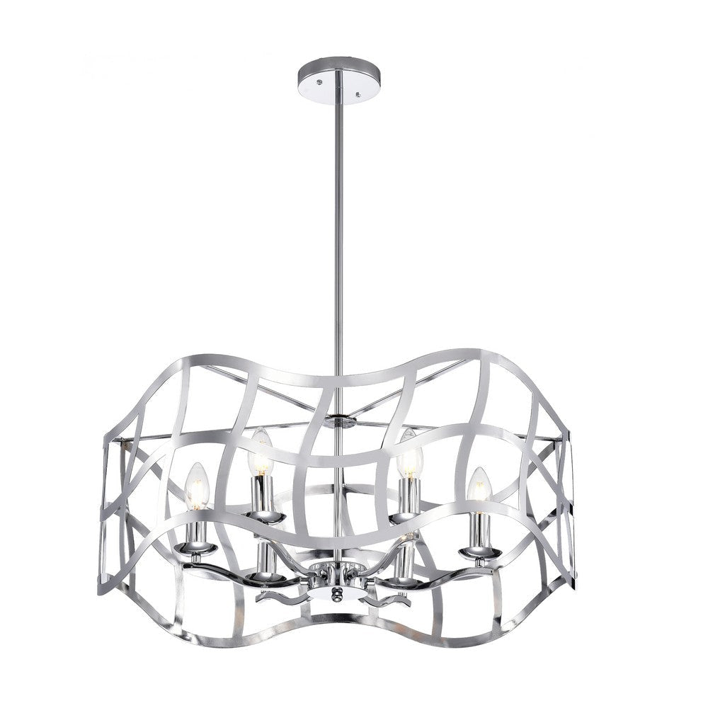 Lighting WILLOW Transitional 6 Light Chrome Ceiling Pendant 25’’ Wide CHL-CH7S022CM25-UP6