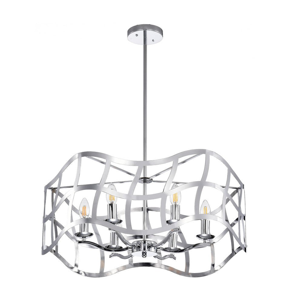 Lighting WILLOW Transitional 6 Light Chrome Ceiling Pendant 25’’ Wide CHL-CH7S022CM25-UP6