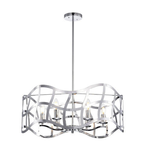 Lighting WILLOW Transitional 6 Light Chrome Ceiling Pendant 25" Wide
