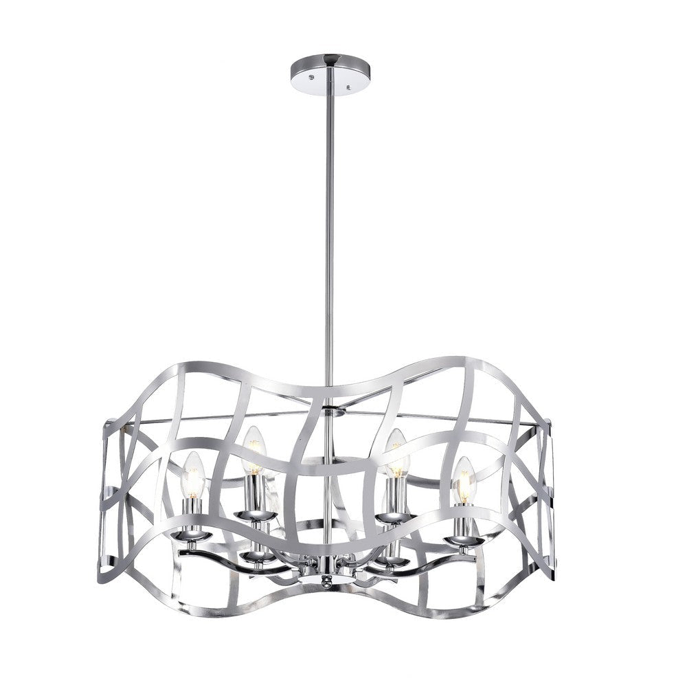 Lighting WILLOW Transitional 6 Light Chrome Ceiling Pendant 25’’ Wide CHL-CH7S022CM25-UP6