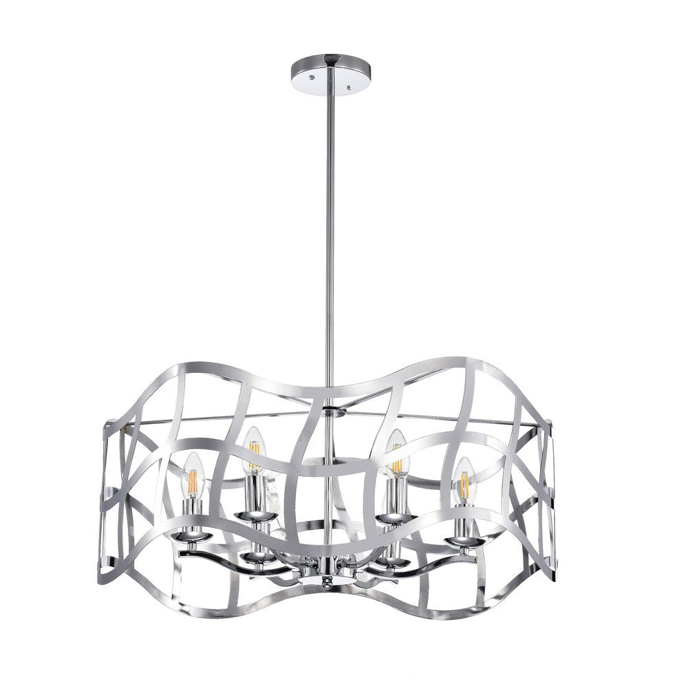 Lighting WILLOW Transitional 6 Light Chrome Ceiling Pendant 25’’ Wide CHL-CH7S022CM25-UP6