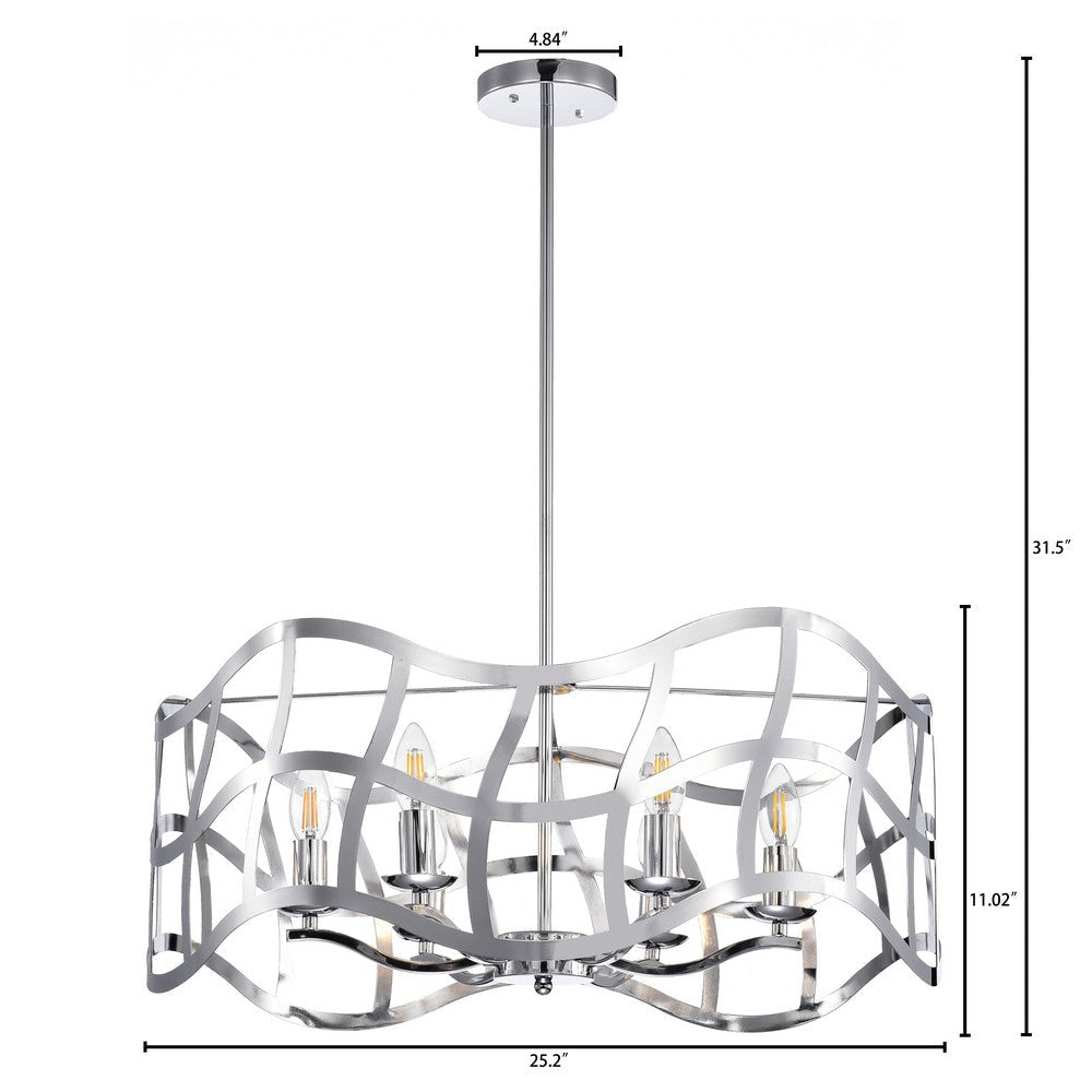 Lighting WILLOW Transitional 6 Light Chrome Ceiling Pendant 25’’ Wide CHL-CH7S022CM25-UP6