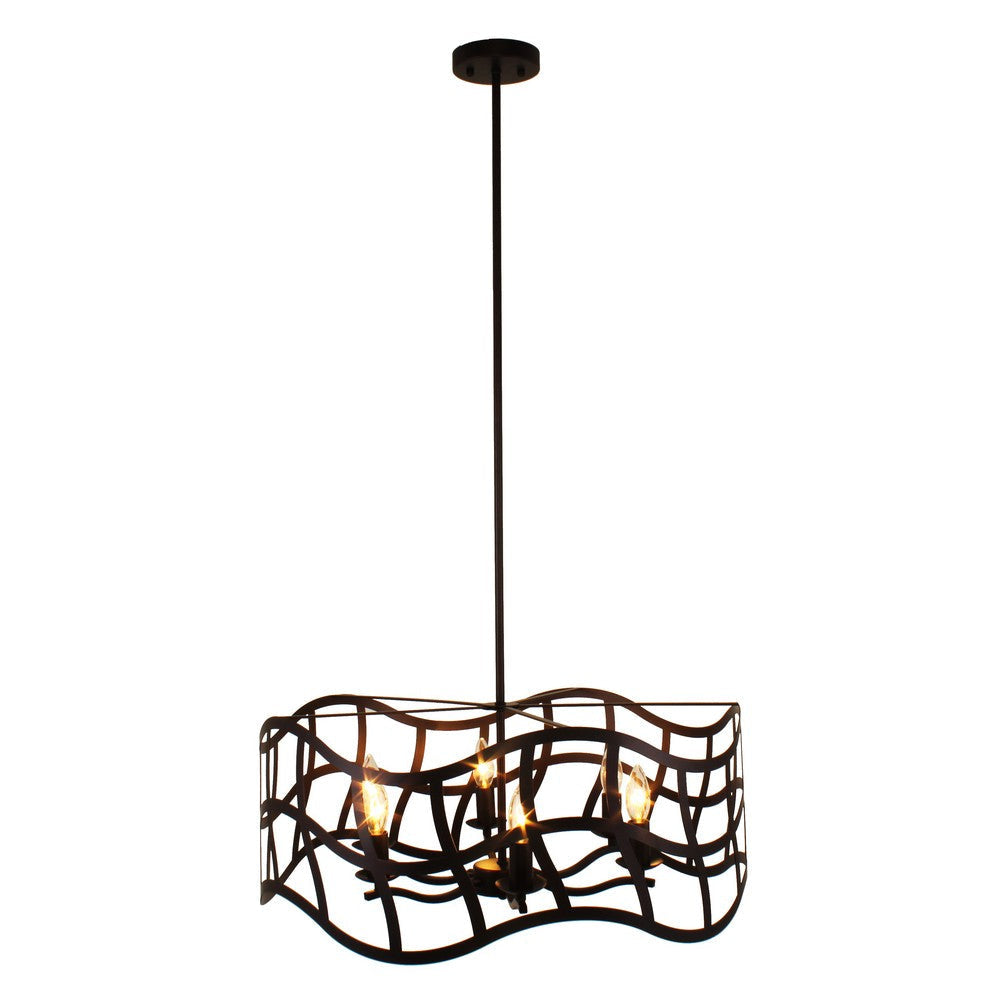 Lighting WILLOW Transitional 6 Light Oil Rubbed Bronze Ceiling Pendant 25’’ Wide CHL-CH7S022RB25-UP6