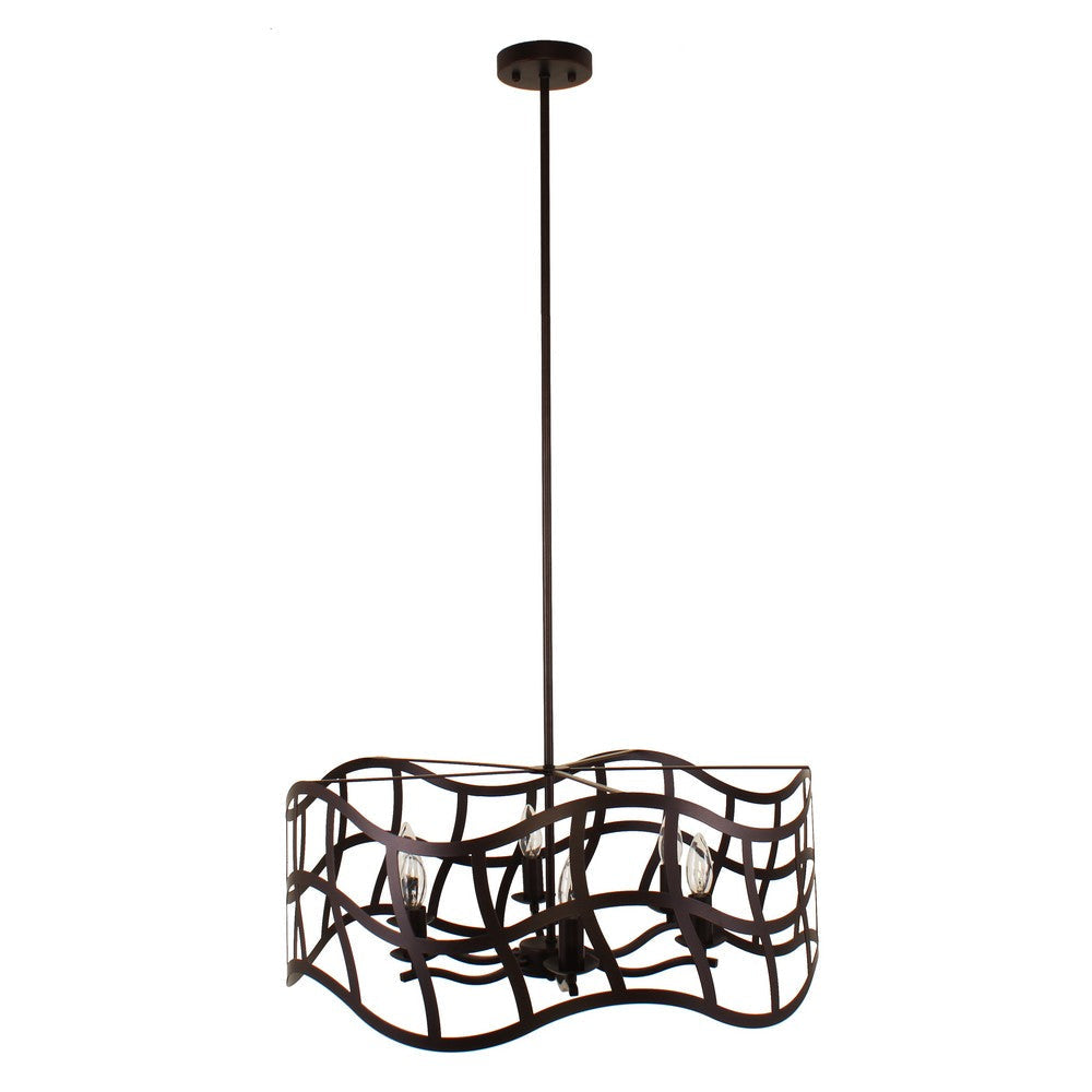 Lighting WILLOW Transitional 6 Light Oil Rubbed Bronze Ceiling Pendant 25’’ Wide CHL-CH7S022RB25-UP6