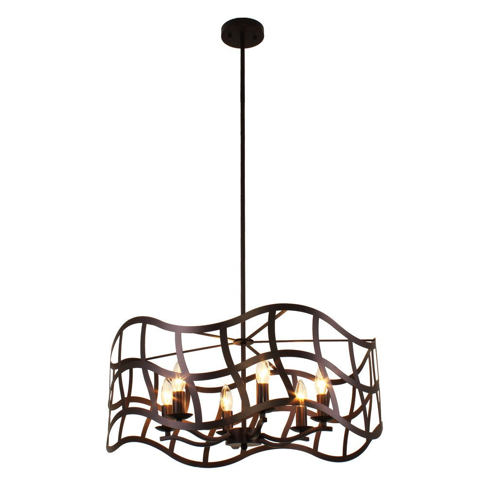 Lighting WILLOW Transitional 6 Light Oil Rubbed Bronze Ceiling Pendant 25’’ Wide CHL-CH7S022RB25-UP6