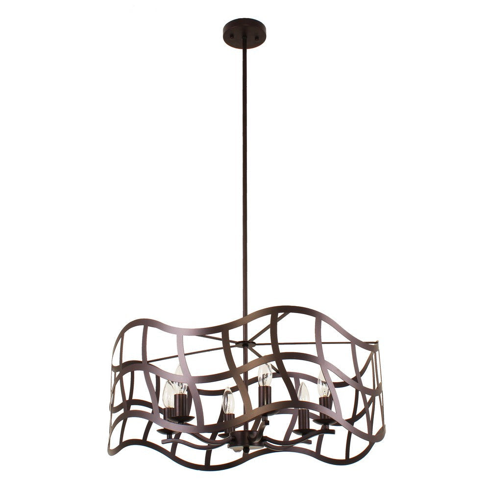 Lighting WILLOW Transitional 6 Light Oil Rubbed Bronze Ceiling Pendant 25’’ Wide CHL-CH7S022RB25-UP6