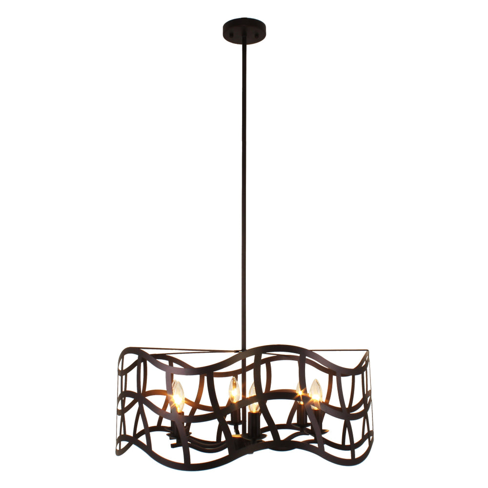 Lighting WILLOW Transitional 6 Light Oil Rubbed Bronze Ceiling Pendant 25" Wide