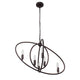 Transitional Metal 6 Light Ceiling Pendant with Wall Outlet Switch Bronze CHL-CH7S033RB21-UP6