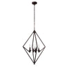 Transitional Metal 4 Light Ceiling Pendant with Wall Outlet Switch Bronze CHL-CH7S035RB20-UP4