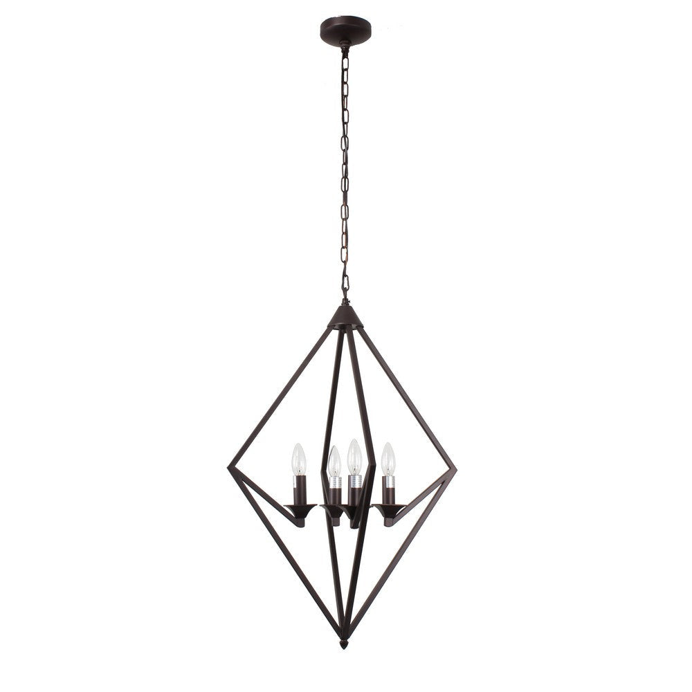 Transitional Metal 4 Light Ceiling Pendant with Wall Outlet Switch Bronze CHL-CH7S035RB20-UP4