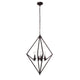 Transitional Metal 4 Light Ceiling Pendant with Wall Outlet Switch Bronze CHL-CH7S035RB20-UP4