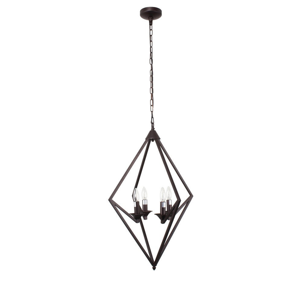 Transitional Metal 4 Light Ceiling Pendant with Wall Outlet Switch Bronze CHL-CH7S035RB20-UP4