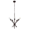 Transitional Metal 5 Light Ceiling Pendant with Wall Outlet Switch Bronze CHL-CH7S052RB21-UP5