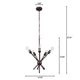 Transitional Metal 5 Light Ceiling Pendant with Wall Outlet Switch Bronze CHL-CH7S052RB21-UP5