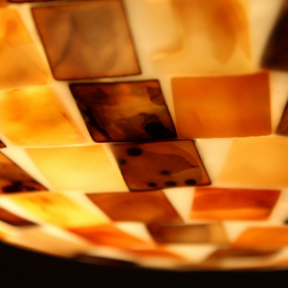 Chloe Lighting Bay Mosiac-Style Seashell Flush Ceiling Fixture 12’’ Width CHL-CH8C401BB12-CF2