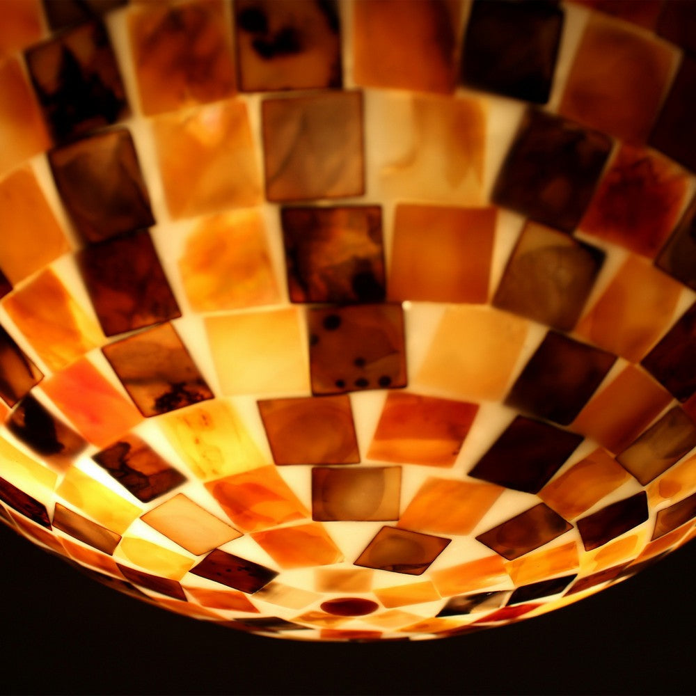 Chloe Lighting Bay Mosiac-Style Seashell Flush Ceiling Fixture 12’’ Width CHL-CH8C401BB12-CF2
