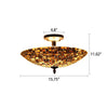 CHLOE Lighting CROWN Mosaic-Style 2 Light Semi-Flush Ceiling Fixture 16’’ Wide CHL-CH8C402BW16-UF2