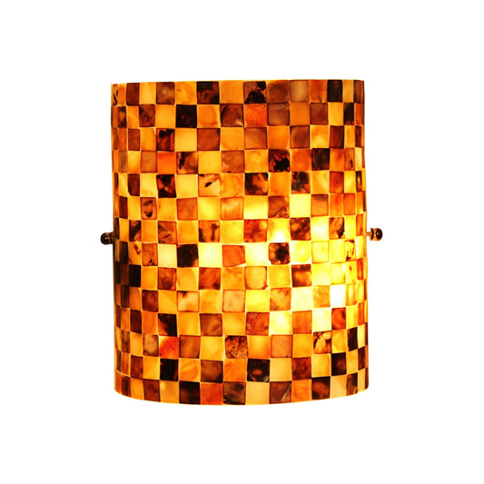 Chloe Lighting Shelley Mosaic-Style Seashell Wall Sconce 8" Height