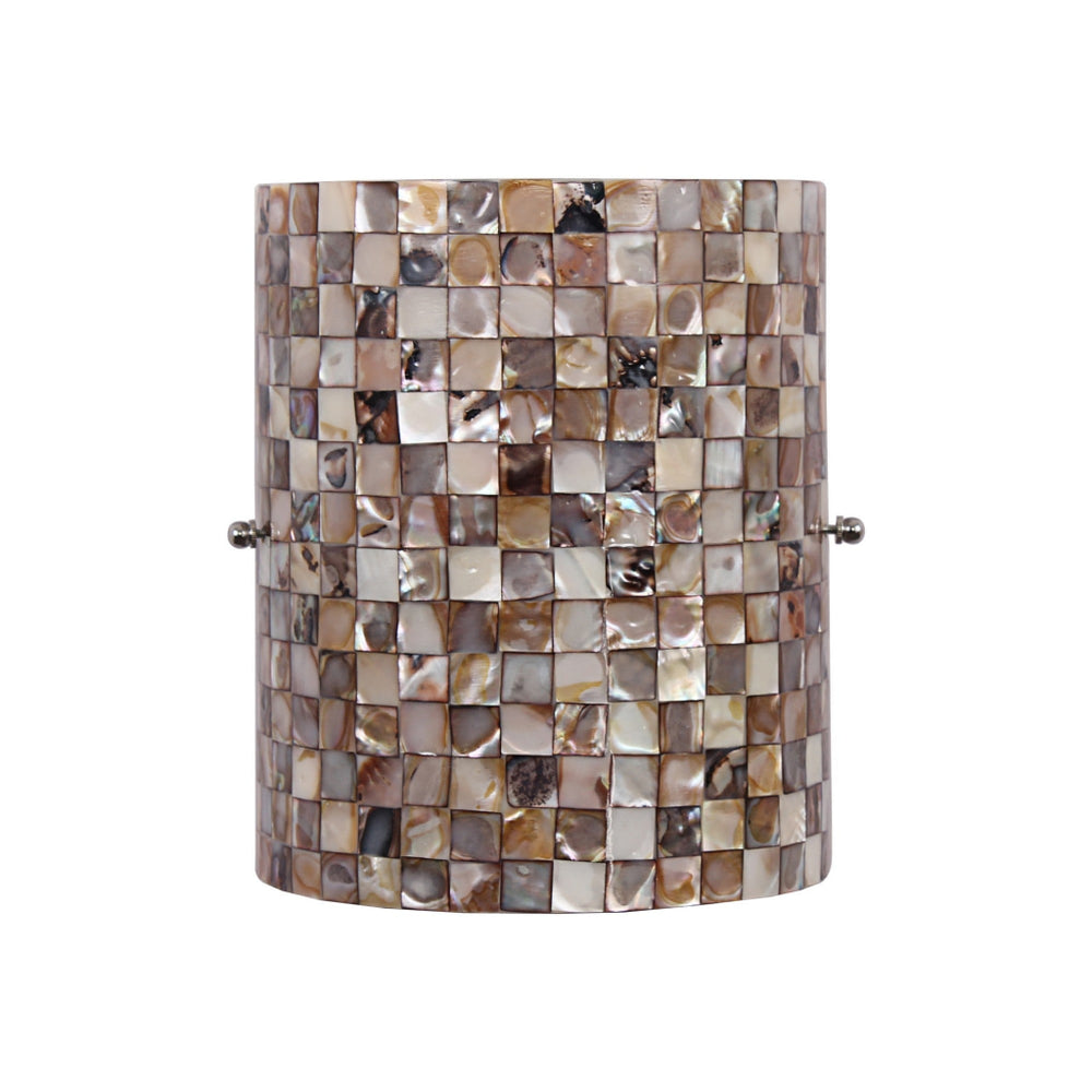 Chloe Lighting Shelley Mosaic-Style Seashell Wall Sconce 8’’ Height CHL-CH8C728BC08-WS1
