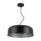 Metal 3 Light Ceiling Pendant with Wall Outlet Switch Black and Silver CHL-CH8D060BK16-DP3