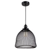 Lighting IRONCLAD Industrial 1 Light Textured Black Mini Ceiling Pendant 12’’ Wide CHL-CH8D310BK11-DP1