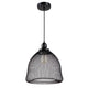 Lighting IRONCLAD Industrial 1 Light Textured Black Mini Ceiling Pendant 12’’ Wide CHL-CH8D310BK11-DP1