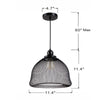 Lighting IRONCLAD Industrial 1 Light Textured Black Mini Ceiling Pendant 12’’ Wide CHL-CH8D310BK11-DP1