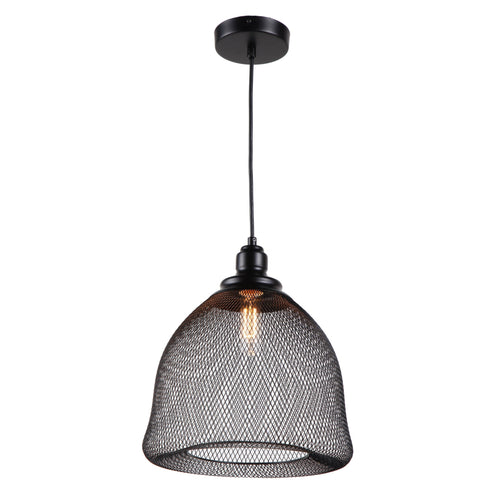 Lighting IRONCLAD Industrial 1 Light Textured Black Mini Ceiling Pendant 12" Wide