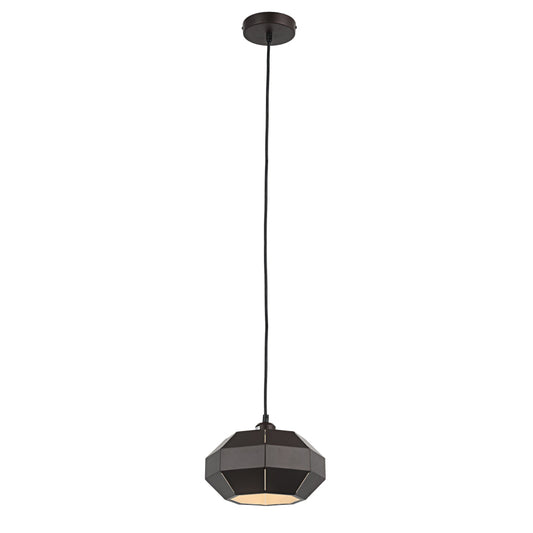 Lighting FINN Contemporary-Style 1 Light Brown and White Ceiling Mini Pendant 10" Wide