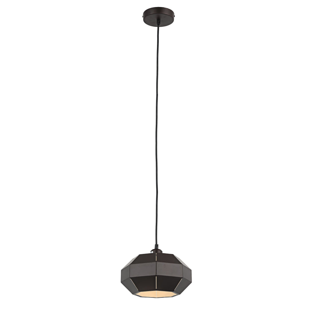 Lighting FINN Contemporary-Style 1 Light Brown and White Ceiling Mini Pendant 10" Wide