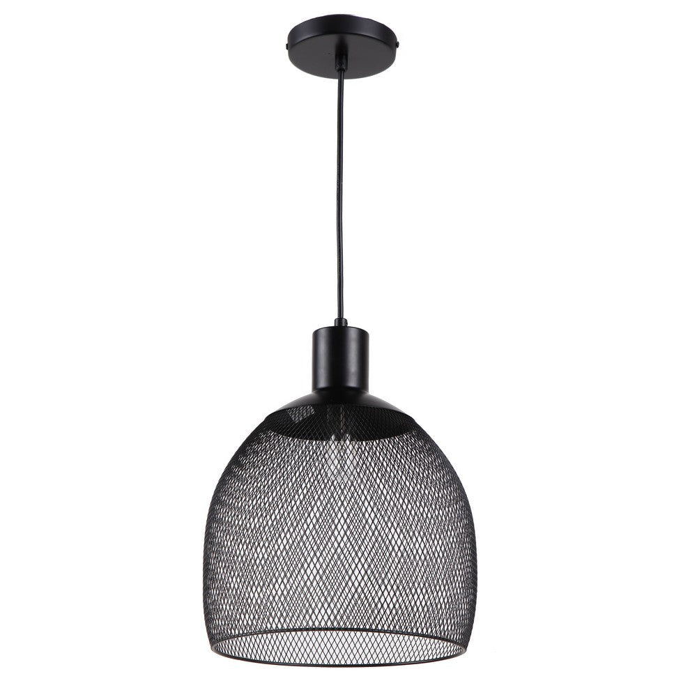 Industrial Style Mini Ceiling Pendant Light with Cage Shade Black CHL-CH8D544BK11-DP1