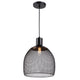 Industrial Style Mini Ceiling Pendant Light with Cage Shade, Black