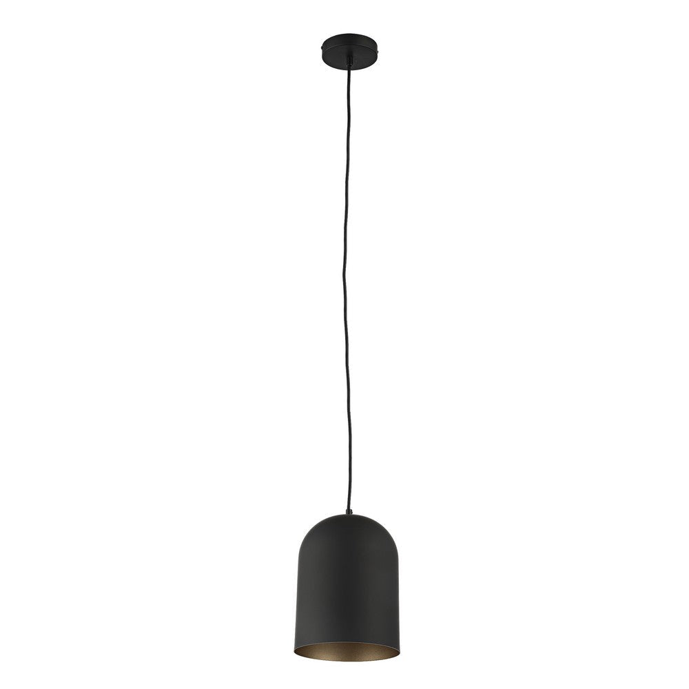 Lighting IRONCLAD Contemporary-Style 1 Light Black and Gold Ceiling Mini Pendant 8’’ Wide CHL-CH8D655BK08-DP1