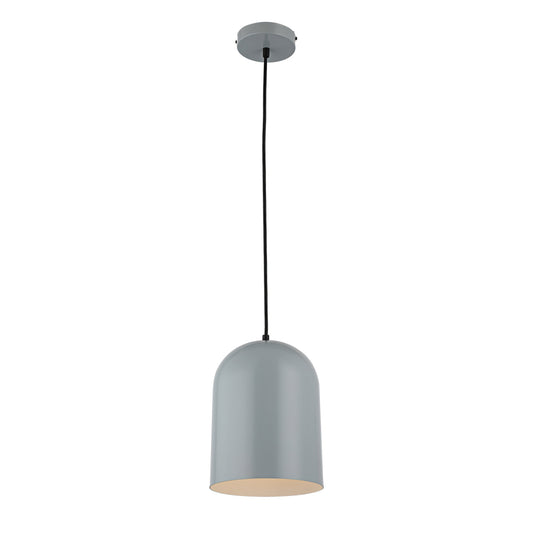 Lighting IRONCLAD Contemporary-Style 1 Light Gray and White Ceiling Mini Pendant 8" Wide