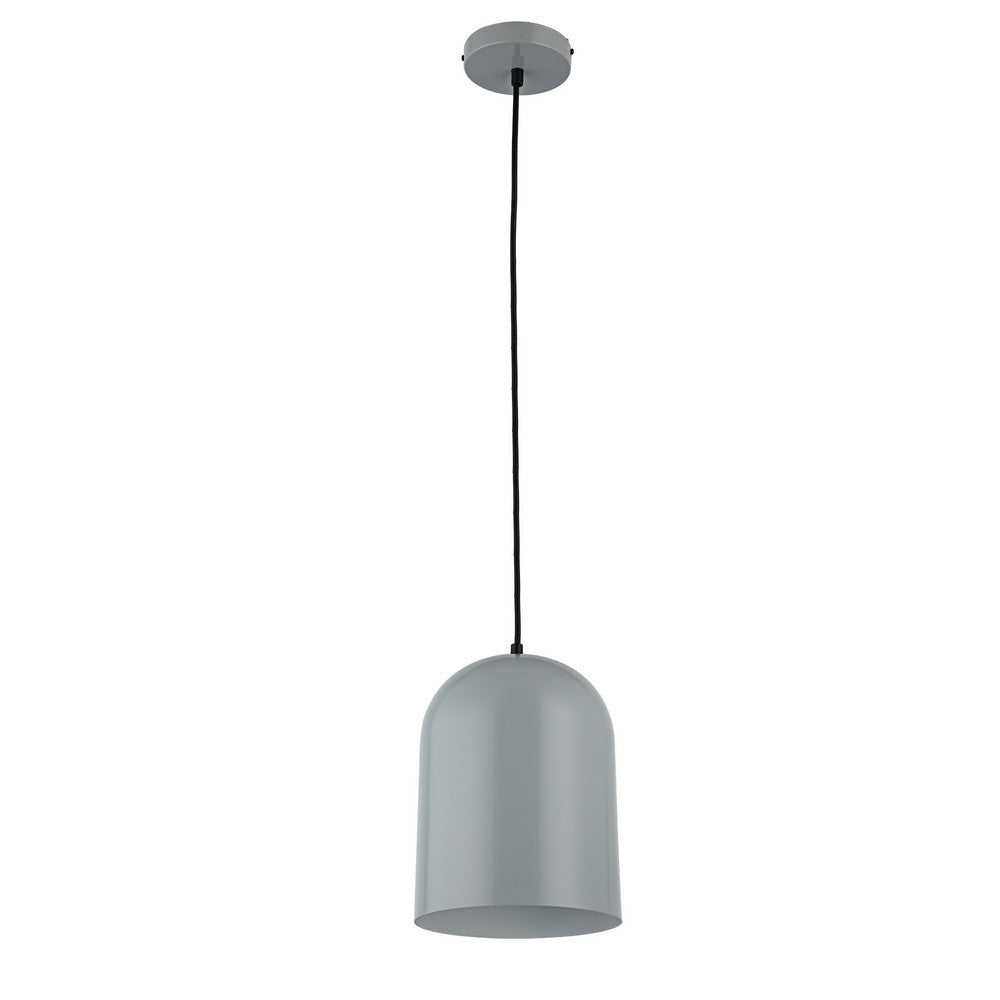 Lighting IRONCLAD Contemporary-Style 1 Light Gray and White Ceiling Mini Pendant 8’’ Wide CHL-CH8D655GY08-DP1