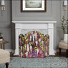 CHLOE Lighting CORINTH Tiffany-Style Stained Glass Grape Design Fireplace Screen 42’’ Wide CHL-CH8F002PF42-GFS