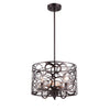 Farmhouse Style Ceiling Pendant Light with Three Bulb, Bronze