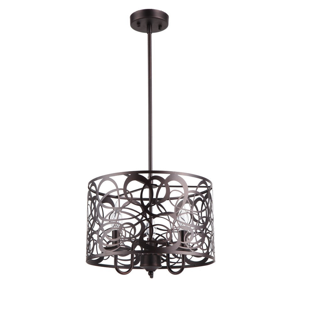 Farmhouse Style Ceiling Pendant Light with Three Bulb Bronze CHL-CH8H057RB14-UP3