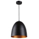 Lighting IRONCLAD Farmhouse 1 Light Textured Black & Gold Mini Ceiling Pendant 12’’ Wide CHL-CH8H263BK12-DP1