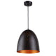 Lighting IRONCLAD Farmhouse 1 Light Textured Black & Gold Mini Ceiling Pendant 12" Wide