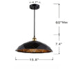 Ceiling Pendant Light with Geometric Bowl Shape Shade Black and Gold CHL-CH8H799BK16-DP1