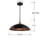 Ceiling Pendant Light with Geometric Bowl Shape Shade Black and Gold CHL-CH8H799BK16-DP1