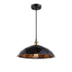 Ceiling Pendant Light with Geometric Bowl Shape Shade, Black and Gold