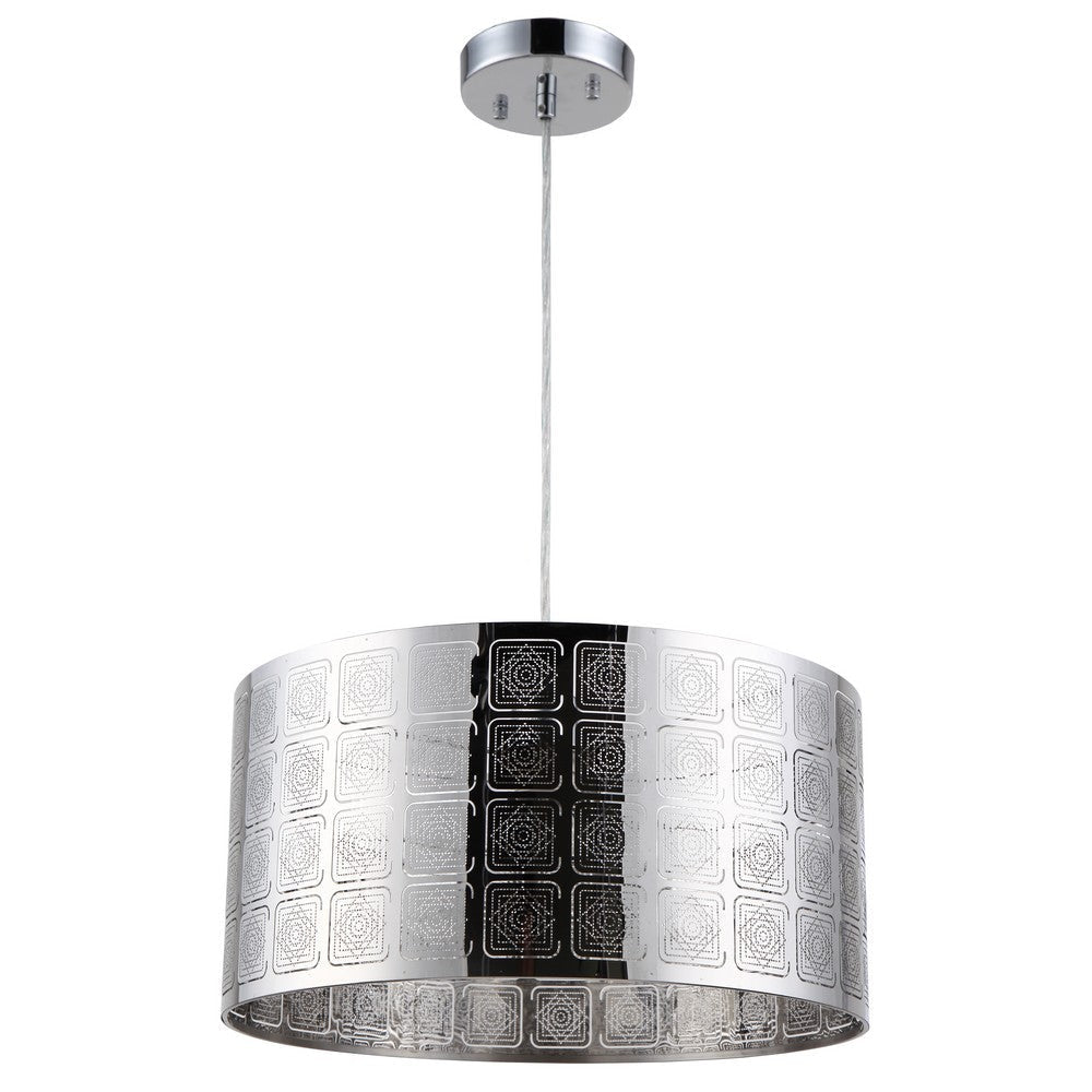 Lighting SIERRA Farmhouse 1 Light Chrome Ceiling Pendant 15’’ Wide CHL-CH8H981CM15-DP1